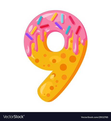 donut-cartoon-nine-number-vector-29112765